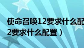 使命召唤12要求什么配置可以玩（使命召唤12要求什么配置）