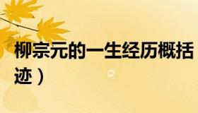 柳宗元的一生经历概括（柳宗元简介及生平事迹）