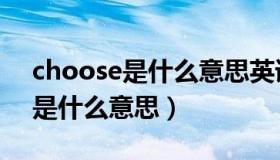 choose是什么意思英语怎么读音（choose是什么意思）