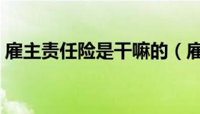 雇主责任险是干嘛的（雇主责任险是指什么）