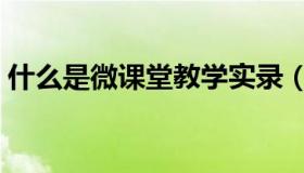 什么是微课堂教学实录（什么是微课堂教学）