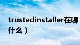 trustedinstaller在哪（trustedinstaller是什么）