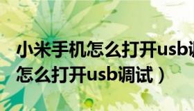 小米手机怎么打开usb调试功能吗（小米手机怎么打开usb调试）