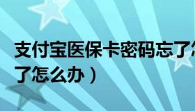 支付宝医保卡密码忘了怎么办（医保卡密码忘了怎么办）