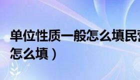 单位性质一般怎么填民营企业（单位性质一般怎么填）