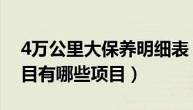 4万公里大保养明细表（4万公里汽车保养项目有哪些项目）