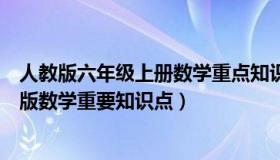 人教版六年级上册数学重点知识总结（小学六年级上册人教版数学重要知识点）