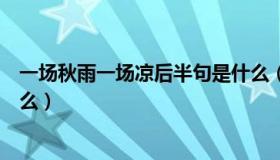 一场秋雨一场凉后半句是什么（一场秋雨一阵凉的下一句什么）