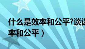 什么是效率和公平?谈谈你的理解（什么是效率和公平）