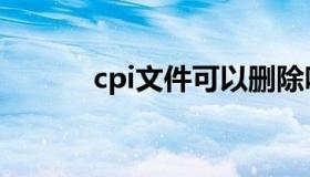 cpi文件可以删除吗（cpi文件）