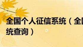 全国个人征信系统（全国个人信用信息公示系统查询）