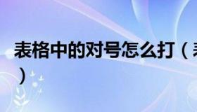 表格中的对号怎么打（表格中对号怎么打出来）