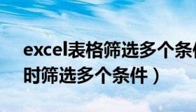 excel表格筛选多个条件（excel表格如何同时筛选多个条件）