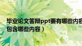 毕业论文答辩ppt要有哪些内容（毕业论文答辩的PPT应该包含哪些内容）