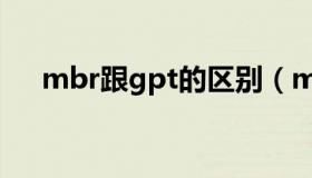 mbr跟gpt的区别（mbr和gpt的区别）