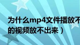 为什么mp4文件播放不了（为什么mp4格式的视频放不出来）