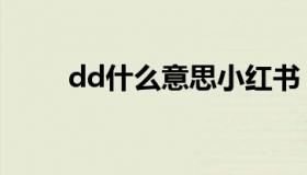 dd什么意思小红书（dd什么意思）