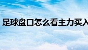 足球盘口怎么看主力买入（足球盘口怎么看）