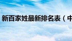 新百家姓最新排名表（中国百家姓最新排名）