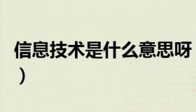 信息技术是什么意思呀（信息技术是什么意思）