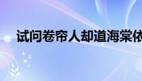 试问卷帘人却道海棠依旧（试问卷帘人）