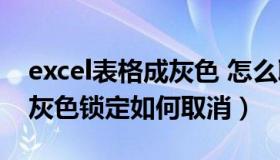 excel表格成灰色 怎么取消保护（excel表格灰色锁定如何取消）