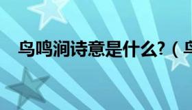 鸟鸣涧诗意是什么?（鸟鸣涧诗意是什么）