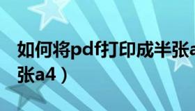 如何将pdf打印成半张a4（pdf怎么打印成半张a4）