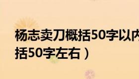 杨志卖刀概括50字以内（杨志卖刀的内容概括50字左右）