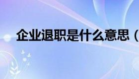 企业退职是什么意思（退职是什么意思）