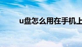 u盘怎么用在手机上（U盘怎么用）