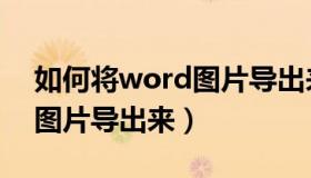 如何将word图片导出来手机（如何将word图片导出来）