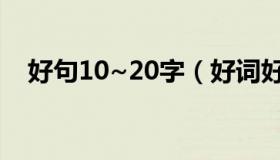 好句10~20字（好词好句摘抄大全15字）