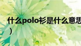 什么polo衫是什么意思（polo衫是什么意思）