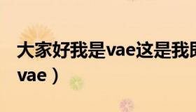 大家好我是vae这是我即将发表（大家好我是vae）