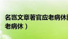 名岂文章著官应老病休翻译（名岂文章著官应老病休）