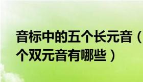 音标中的五个长元音（音标的5个长元音和8个双元音有哪些）