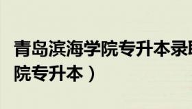 青岛滨海学院专升本录取分数线（青岛滨海学院专升本）