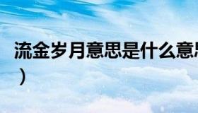 流金岁月意思是什么意思啊（流金岁月的意思）