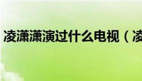 凌潇潇演过什么电视（凌潇潇主演的电视剧）