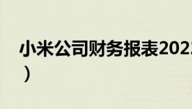 小米公司财务报表2022（小米公司财务报表）