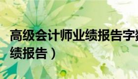 高级会计师业绩报告字数要求（高级会计师业绩报告）