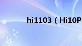 hi1103（Hi10P指的是什么）