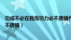 功成不必在我而功力必不唐捐作文（功成不必在我而功力必不唐捐）