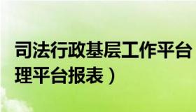 司法行政基层工作平台（司法行政基层信息管理平台报表）