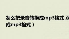 怎么把录音转换成mp3格式 双声道播放（怎么把录音转换成mp3格式）