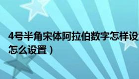 4号半角宋体阿拉伯数字怎样设置（4号半角宋体阿拉伯数字怎么设置）