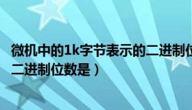 微机中的1k字节表示的二进制位数是（微机中1k字节表示的二进制位数是）