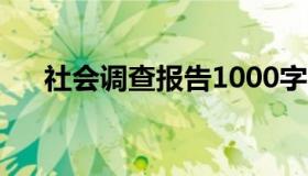 社会调查报告1000字（社会调查报告）