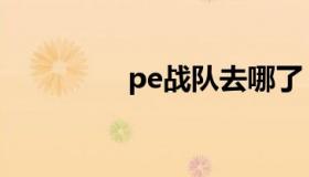 pe战队去哪了（pe战队）